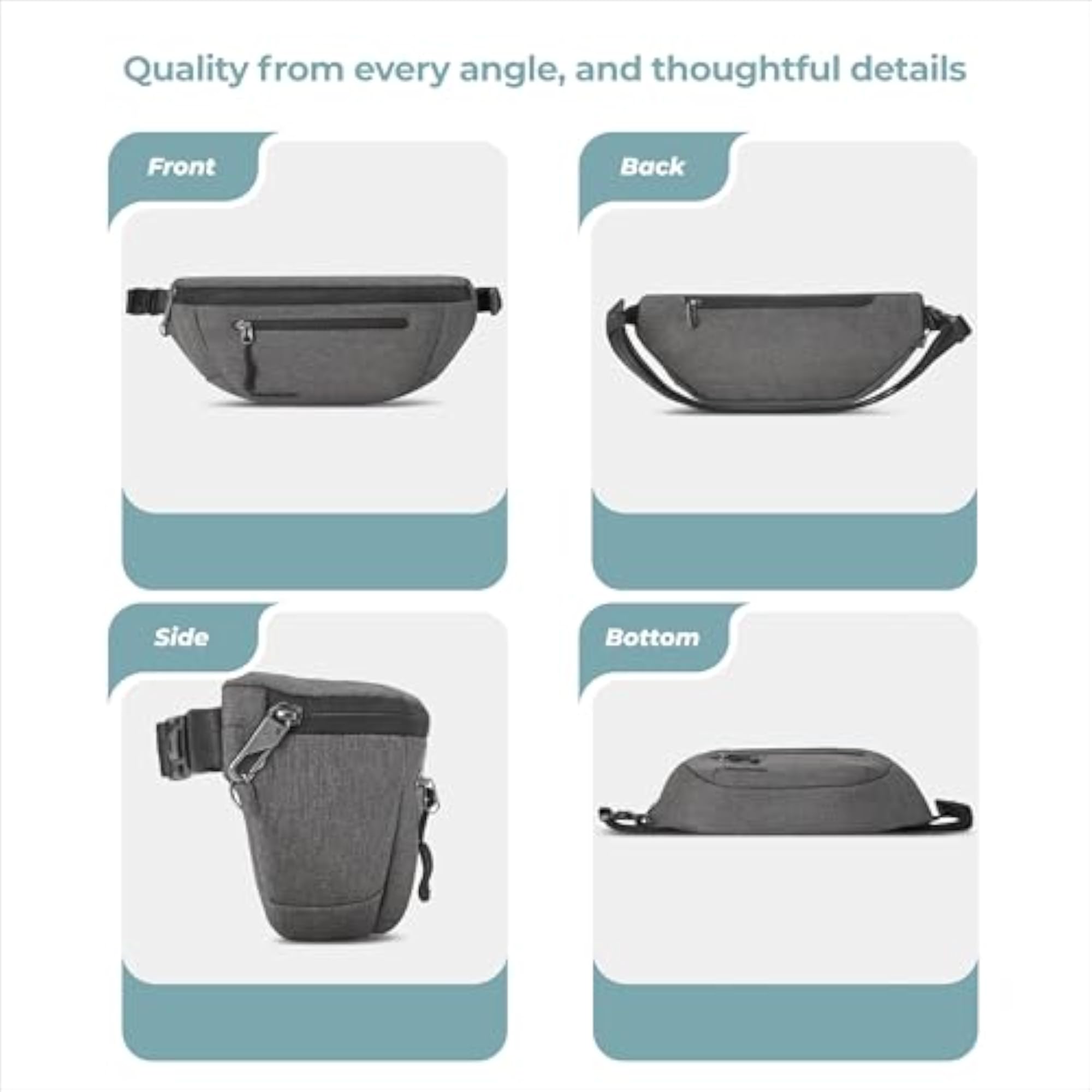 Anti Theft Urban Waistpack, Slate, Secure